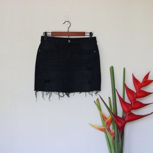 26" Black Vanilla Star Denim Skirt